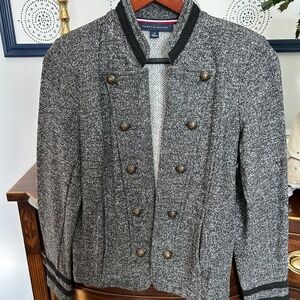 Tommy Hilfiger Military Style Gray / Black Jacket, size Small